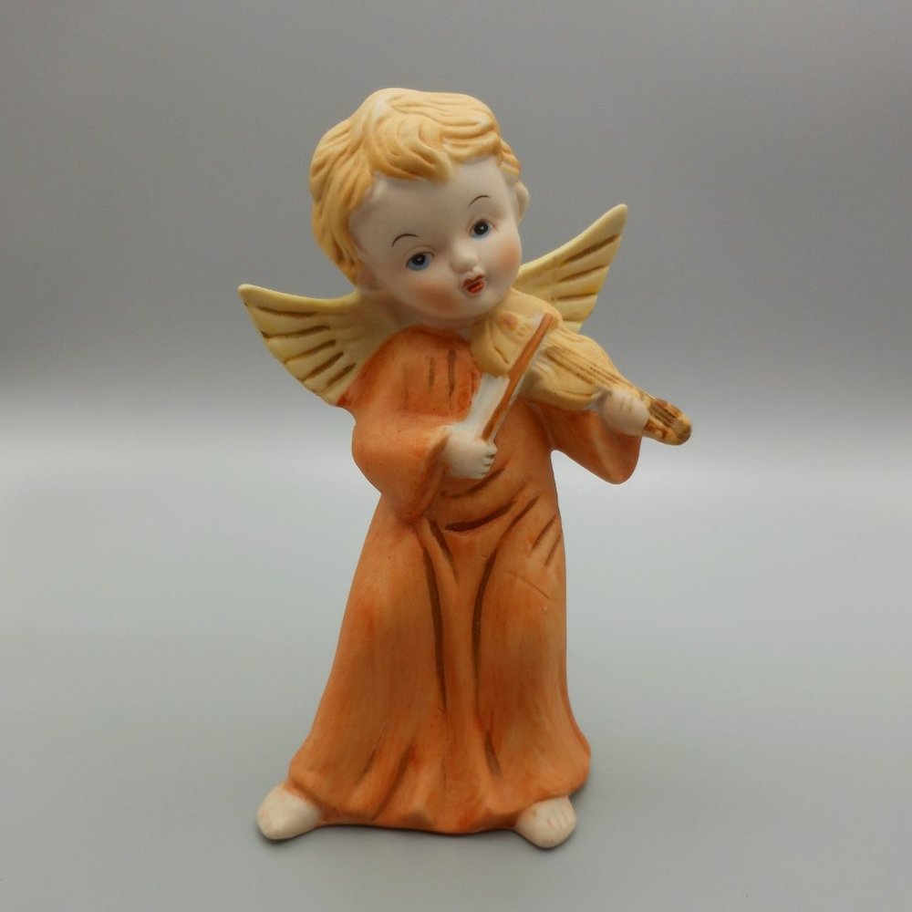 💕 VINTAGE Homco Angels Cherubs With Instruments - Picture 4 of 10